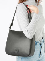 Schoudertas Lou Leder Nathan baume Zwart egee 5-vue-porte