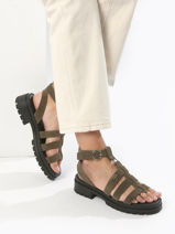 Sandalen Tobosued Uit Leder Les tropeziennes Groen women TOBOSUED-vue-porte