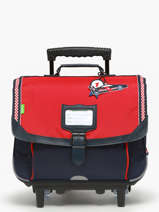 Boekentas Op Wieltjes 2 Compartimenten Tann's Rood les fantaisies g 42125