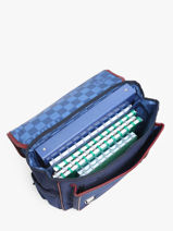 Boekentas 2 Compartimenten Caramel et cie Blauw fier GA-vue-porte