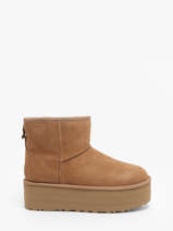 Boots Classic Mini Platform Uit Leder Ugg Bruin women 1134991