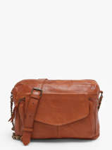Cross Body Tas Naina Leder Pieces Bruin naina 17122474