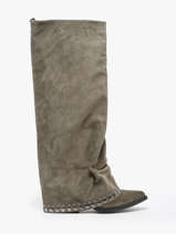 Laarzen Uit Leder N�6 Groen women AN31