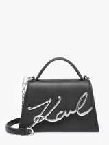 Cross Body Tas K Signature Leder Karl lagerfeld Zwart k signature A1W30038