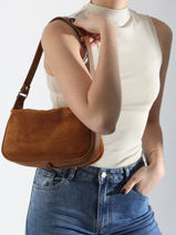 Schoudertas /cross Body Velvet Caviar Leder Milano Bruin velvet caviar VC24113-vue-porte