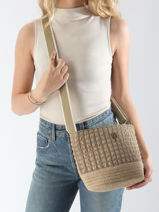 Cross Body Tas Gaufrette Le voyage en panier Beige gaufrette PM881-vue-porte