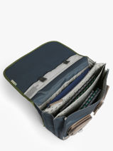 Boekentas Kinderen 3 Compartimenten Cameleon Grijs vintage urban CA41-vue-porte