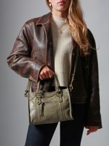 Cross Body Tas Cow Leder Basilic pepper Groen cow BCOW72-vue-porte