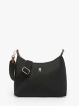 Cross Body Tas Popette Nylon Tommy hilfiger Zwart popette AW17937