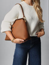 Schoudertas Camelia Leder Nathan baume Bruin eden 5-vue-porte