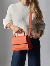 Cross Body Tas Charlene Leder Nathan baume Oranje event 9-vue-porte