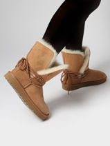 Enkellaarsjes Uit Leder Ugg Beige women 1171530-vue-porte