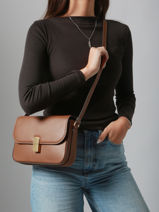 Cross Body Tas M Alice Leder Nat et nin Beige vintage M-vue-porte