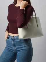 Schoudertas Coated Emblem Calvin klein jeans Wit coated emblem 4F3267G-vue-porte