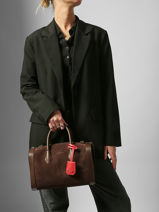 Bowlingtas M Bcbg Su�de Leder Lancel Bruin bcbg A13693-vue-porte