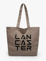 Schoudertas Tote Bag 3 Lines Katoen Lancaster Beige tote bag 3 lines 6