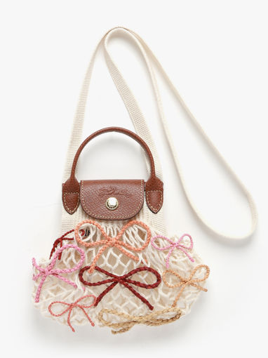 Longchamp Le pliage filet raphia Clutch Beige