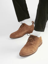 Stadsschoenen Uit Leder Clarks Bruin men 26186448-vue-porte