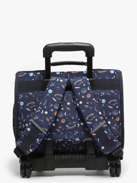 Boekentas Op Wieltjes Retro Cameleon Blauw retro CR35 ander zicht 4