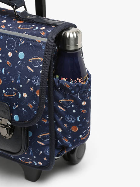 Boekentas Op Wieltjes Retro Cameleon Blauw retro CR35 ander zicht 6