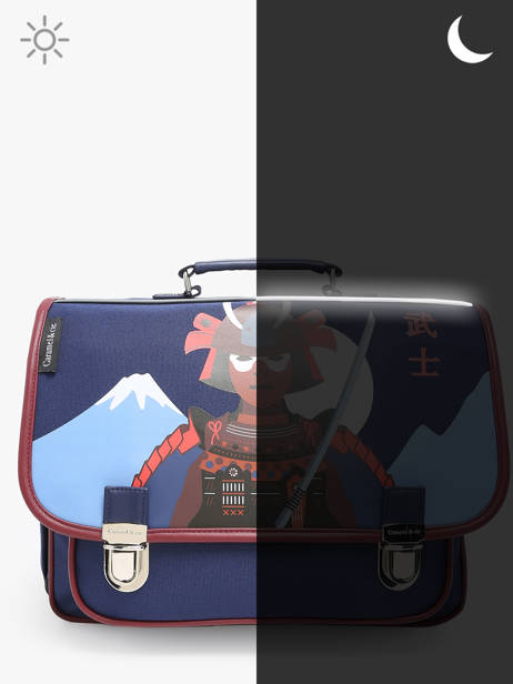 Boekentas 2 Compartimenten Caramel et cie Blauw fier GA ander zicht 5