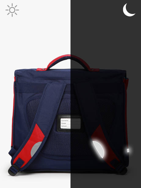 Boekentas 2 Compartimenten Snowball Blauw frenchie 46241 ander zicht 5