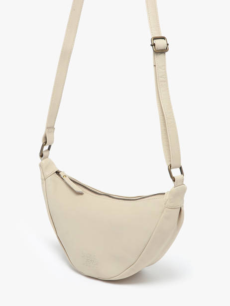 Cross Body Tas Cow Leder Basilic pepper Beige cow BCOW73 ander zicht 2