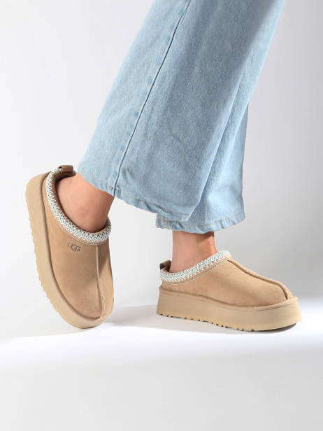 Pantoffels Met Platformzool Tazz Uit Leder Ugg Beige women 1122553 ander zicht 1