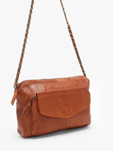 Cross Body Tas Naina Leder Pieces Bruin naina 17122474 ander zicht 2