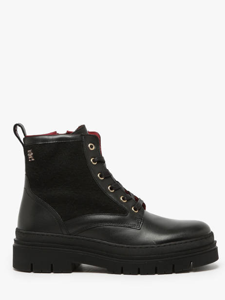 Enkellaarsjes Uit Leder Tommy hilfiger Zwart women 8447BDS