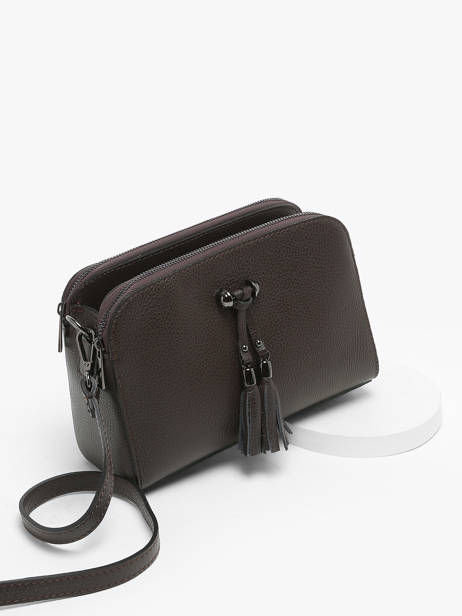 Cross Body Tas Caviar Leder Milano Bruin caviar CA21101 ander zicht 2