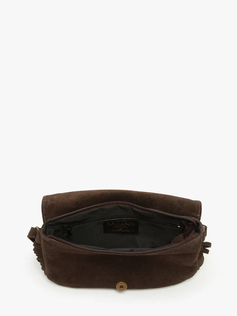 Cross Body Tas Velvet Leder Milano Bruin velvet VE241115 ander zicht 3