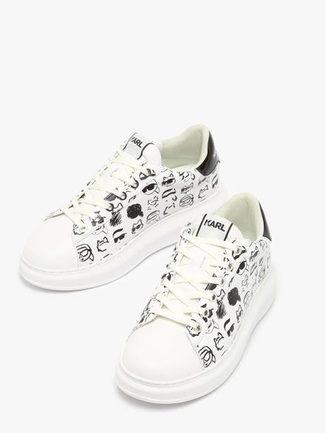 Sneakers Kapri Twin Nft Uit Leder Karl lagerfeld Wit women KL62512T ander zicht 3