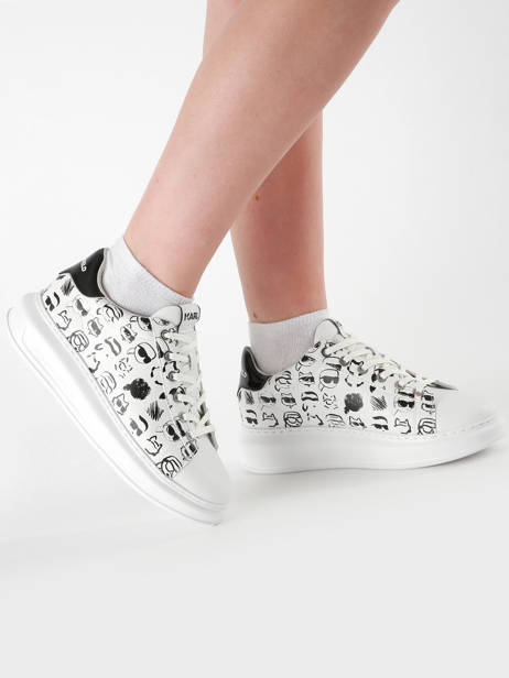 Sneakers Kapri Twin Nft Uit Leder Karl lagerfeld Wit women KL62512T ander zicht 1