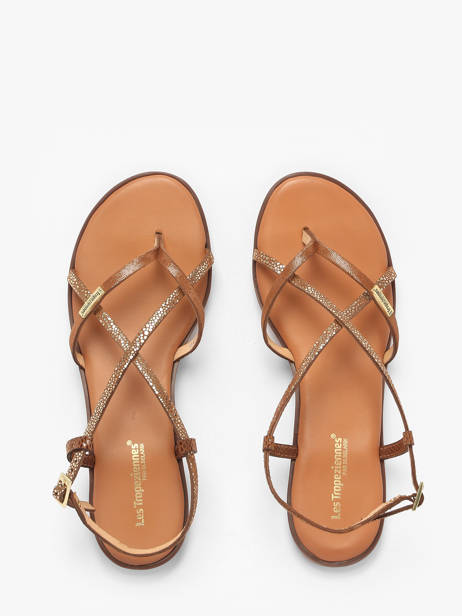 Open Sandalen Monagum Uit Leder Les tropeziennes Bruin women MONAGUM ander zicht 3