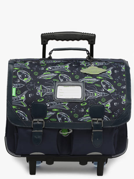 Boekentas Op Wieltjes 2 Compartimenten Tann's Blauw les fantaisies g 43142