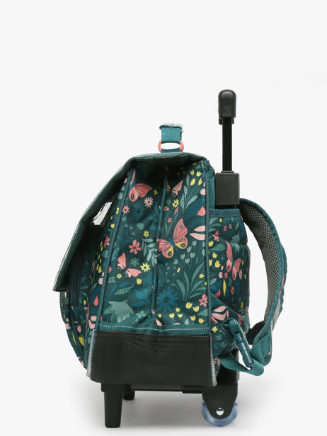 Boekentas Op Wieltjes 2 Compartimenten Tann's Groen les fantaisies f 42266 ander zicht 2