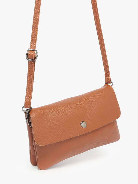 Cross Body Tas Caviar Leder Milano Bruin caviar CA23067 ander zicht 2
