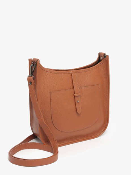 Cross Body Tas Caviar Leder Milano Bruin caviar CA25068 ander zicht 2