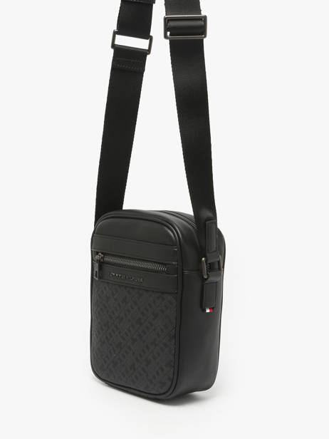 Cross Body Tas Monogram Tommy hilfiger Zwart monogram AM13493 ander zicht 1