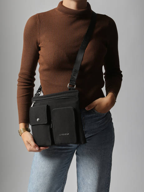Cross Body Tas Lancaster Zwart basic pocket 90 ander zicht 1