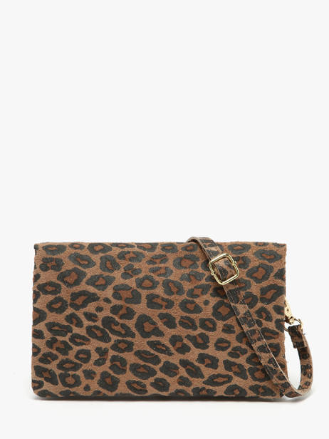 Cross Body Tas Velvet Leopardo Leder Milano Bruin velvet leopardo VL23067 ander zicht 4