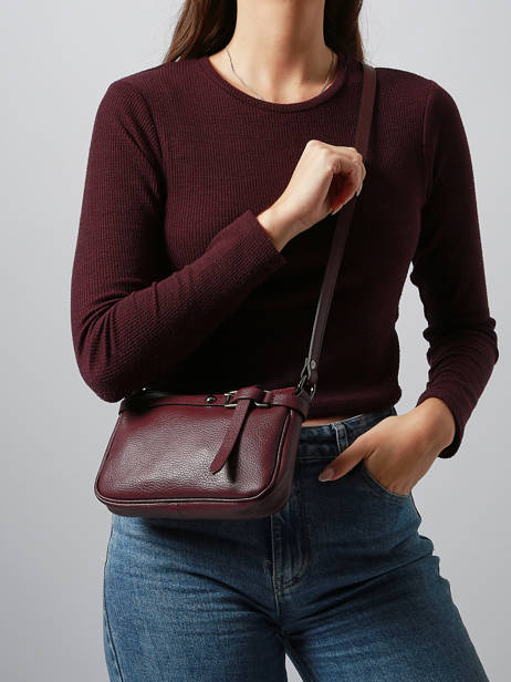 Cross Body Tas Caviar Leder Milano Rood caviar G1421N ander zicht 1