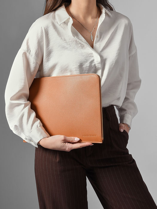 Longchamp Le foulonné Papierhouder Bruin