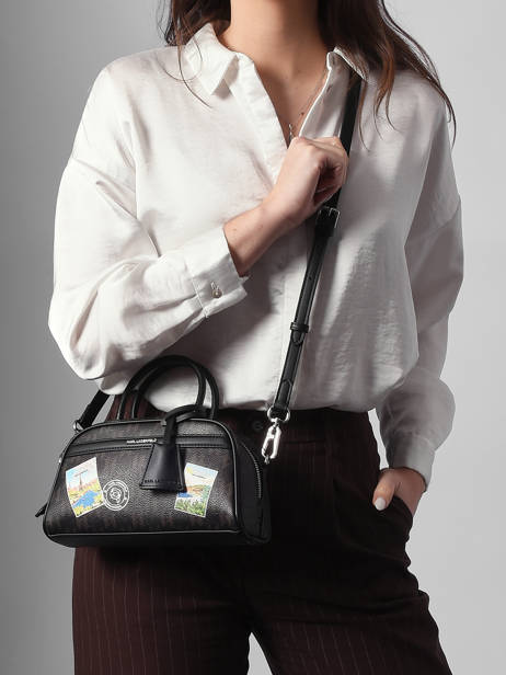 Bowlingtas K/ikon Mono Leder Karl lagerfeld Bruin k ikon B1W30025 ander zicht 1