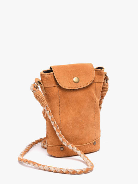 Cross Body Tas Brianna Leder Pieces Bruin brianna 17163616 ander zicht 2