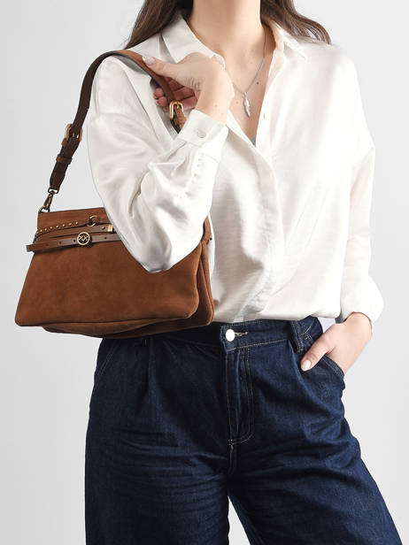 Cross Body Bag Classic Belt Bag Leder Pinko Bruin love bag soft 6176A0F6 ander zicht 1