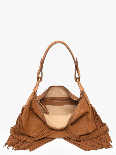 Schoudertas Mathilde Leder Vanessa bruno Bruin mathilde 12V40922 ander zicht 3