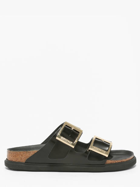 Slippers Arizona Droplet Uit Leder Birkenstock Zwart women 1029353