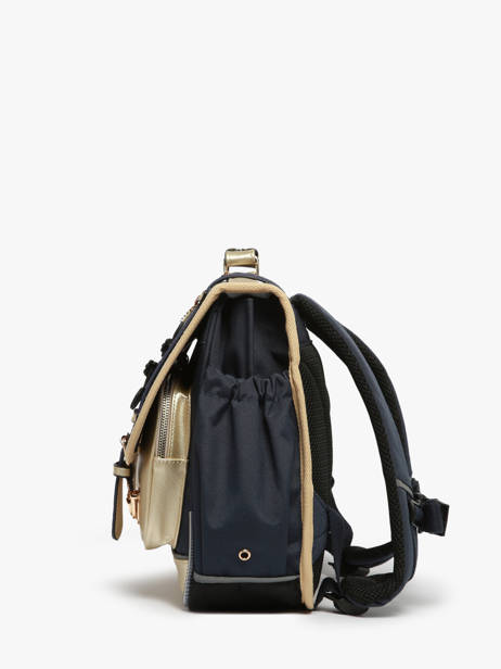 Boekentas 2 Compartimenten Cameleon Blauw vintage fantasy PBVGCA35 ander zicht 2